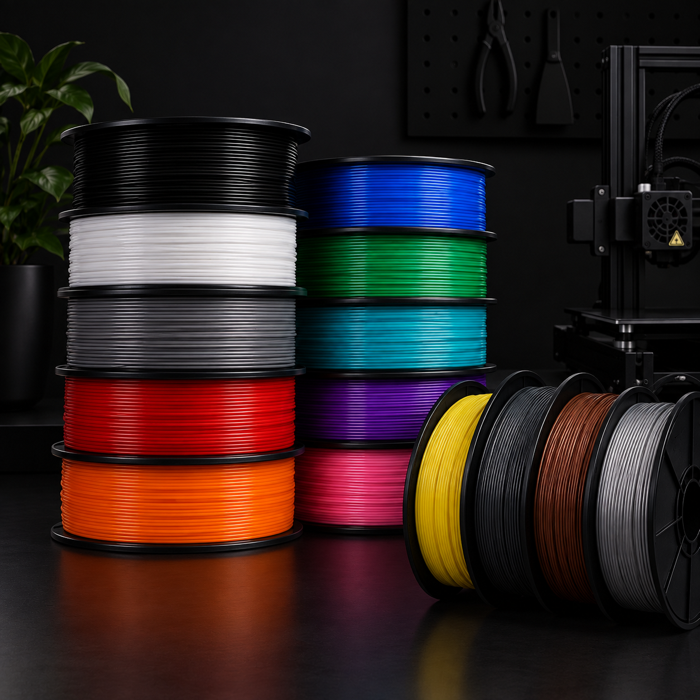 Bobinas de filamento 3D de colores
