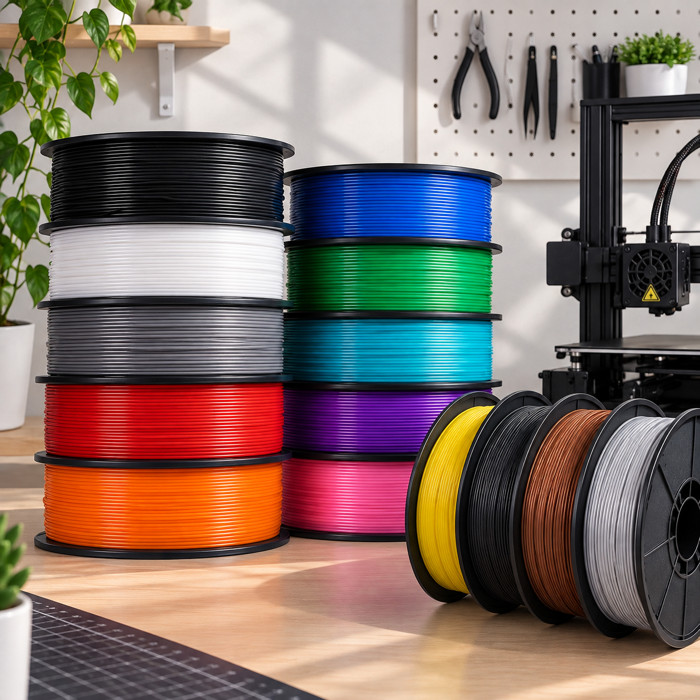 Bobinas de filamento 3D de colores